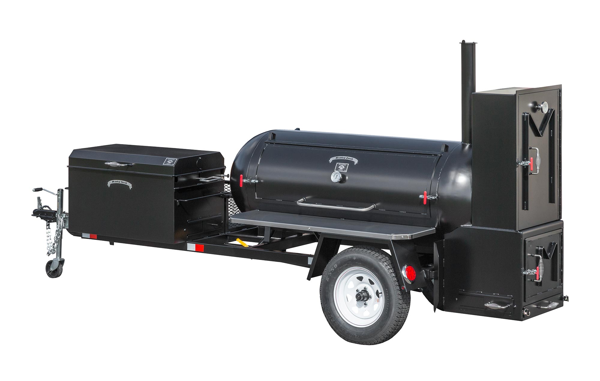 TS250_BBQ42_Trailer_1 Meadow Creek TS250 Tank Smoker Trailer with Optional Stainless Steel Shelf and BBQ42