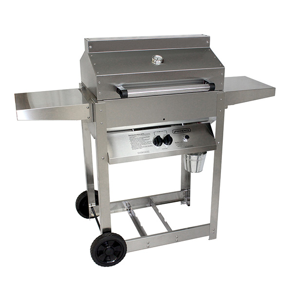 Phoenix Grills SDRIV4LDD Stainless Steel Riveted Grill Head on 4-Legged Open Cart