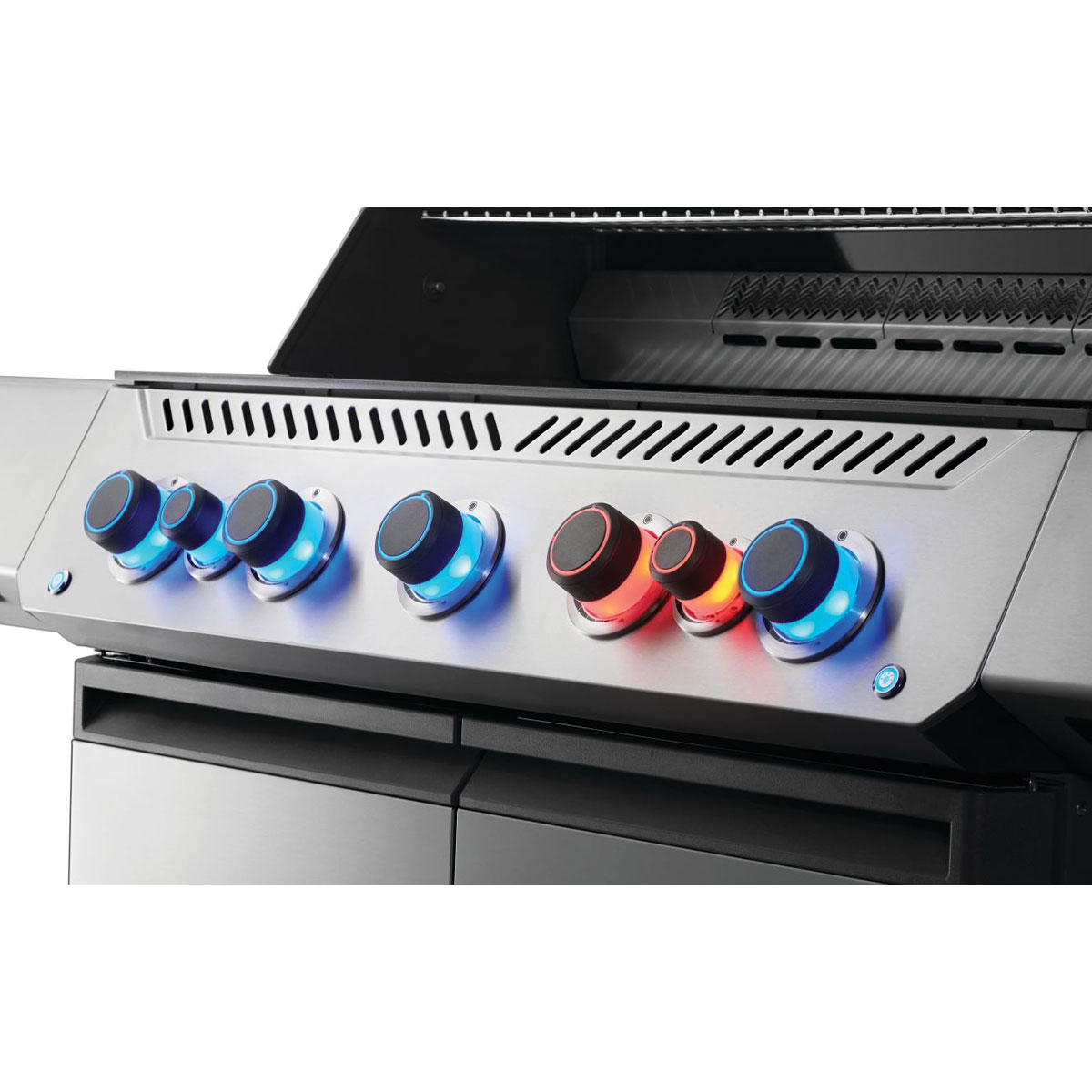 Control Knobs on Napoleon Prestige® 665 EVO RSIB Gas Grill with Infrared Side & Rear Burner - Stainless Steel
