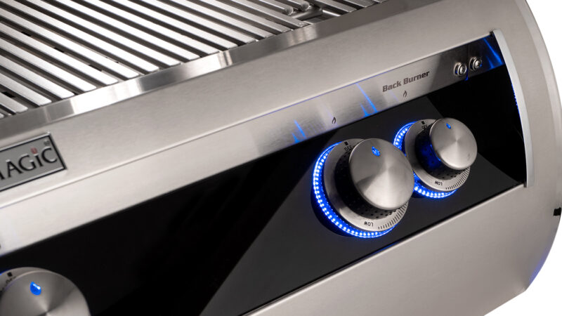 Fire Magic® Aurora Series Built-In Gas Grill With Analog Thermometer Feature - Comfort Touch Knobs With Brush Finish