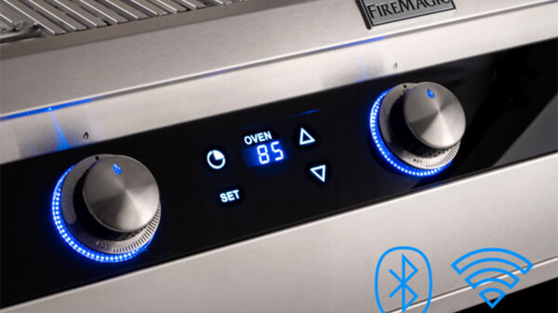 Fire Magic® Aurora Series Built-In Gas Grill With Analog Thermometer Feature - Digital Underglass Thermometer